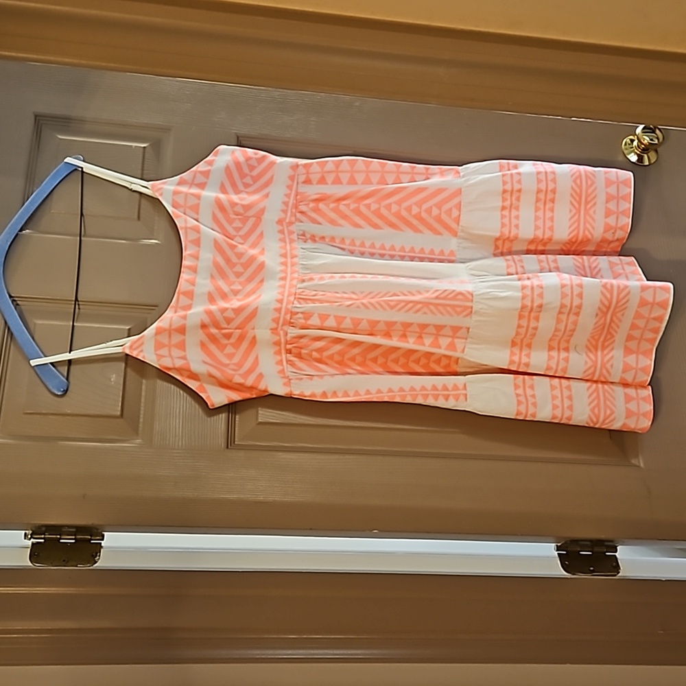 Pink white ladys dress